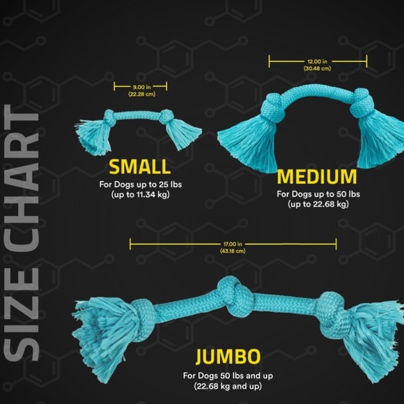 NWT Playology Peanut Butter Flavored Dri-Tech Rope Size Medium dogs 15-35 pounds - Picture 12 of 12